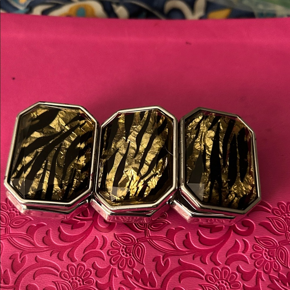 Chic Silver And Brown Patterned Bracelet - image 2